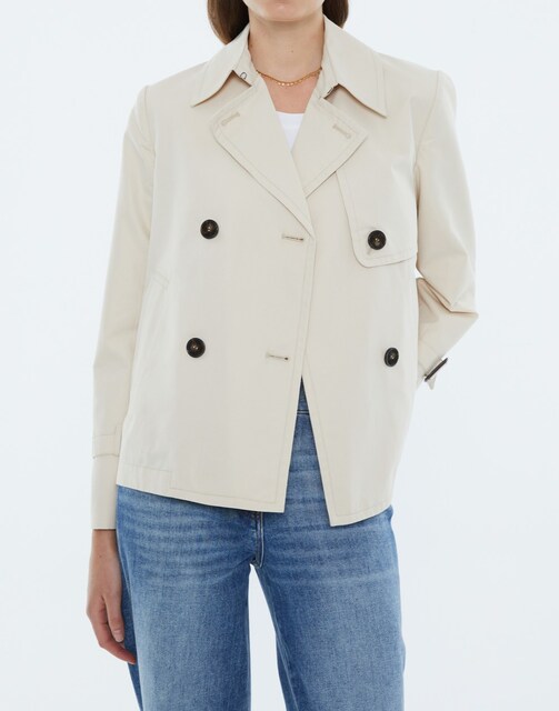 Imagen 0 de Gabardina de mujer corta, doble botonadura.