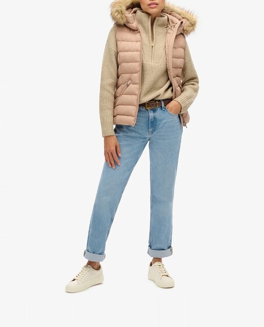 Imagen 0 de Chaleco de mujer con capucha y ribete de pelo sintético Fuji