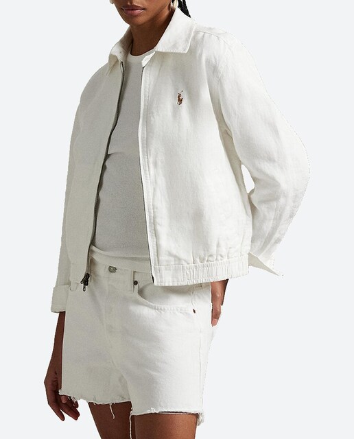 Imagen 0 de Cazadora de mujer en lino con caballo bordado