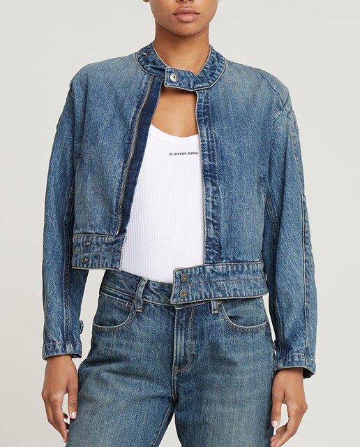 Imagen 0 de Chaqueta Moto Short G-star con largo acortado y cuello mao
