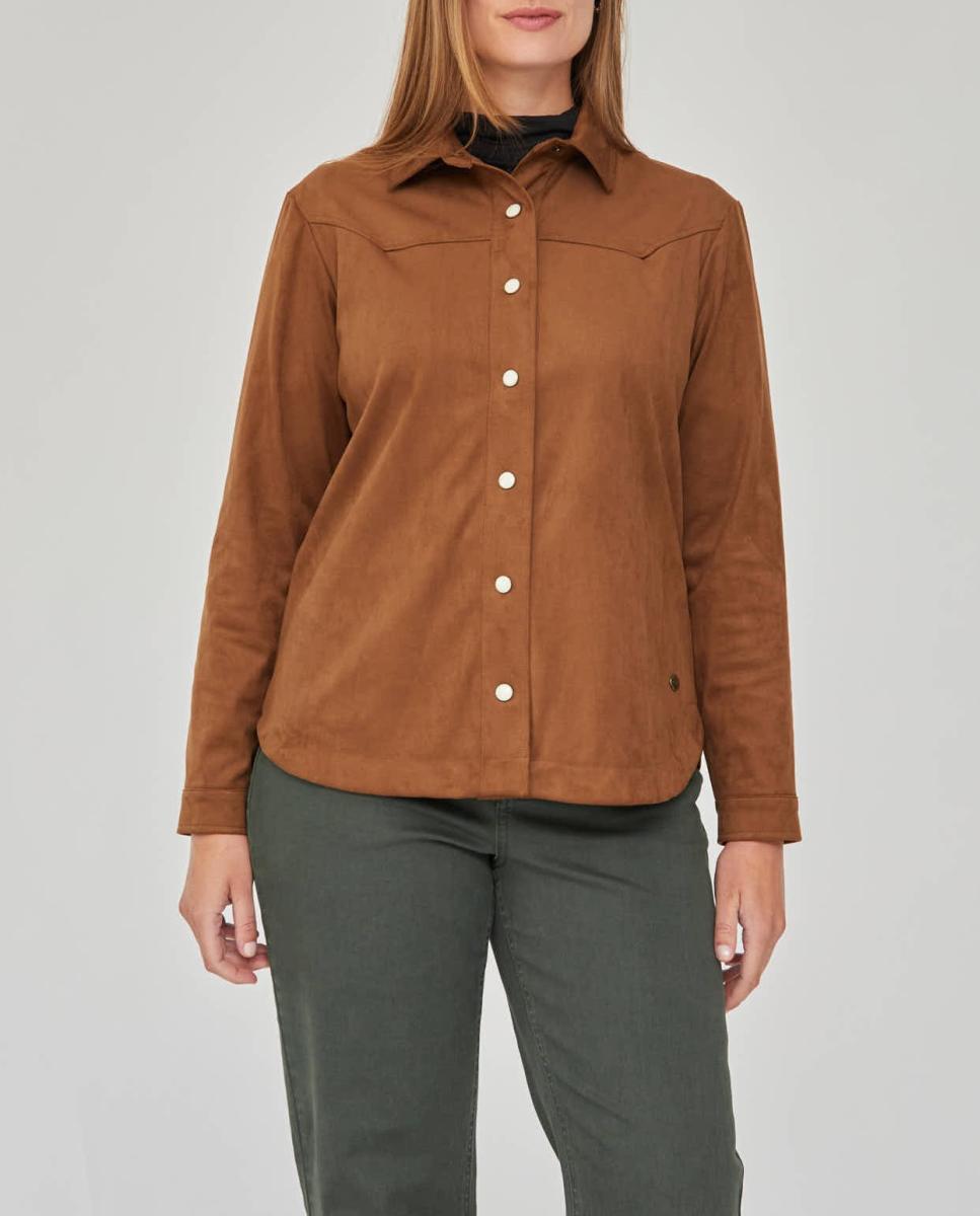 Imagen 0 de Chaqueta efecto ante con abotonadura central