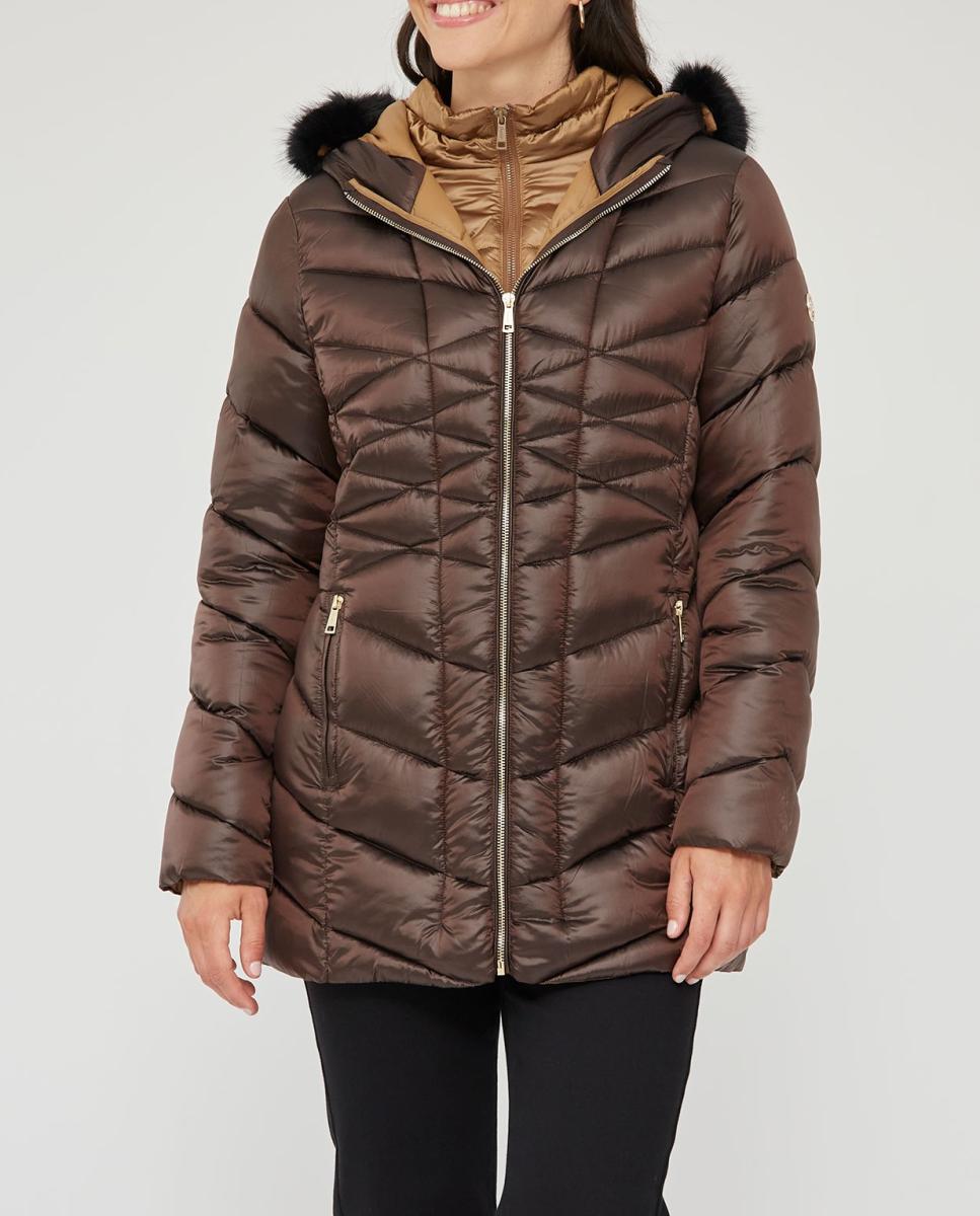 Imagen 0 de Parka larga acolchada con doble cuello