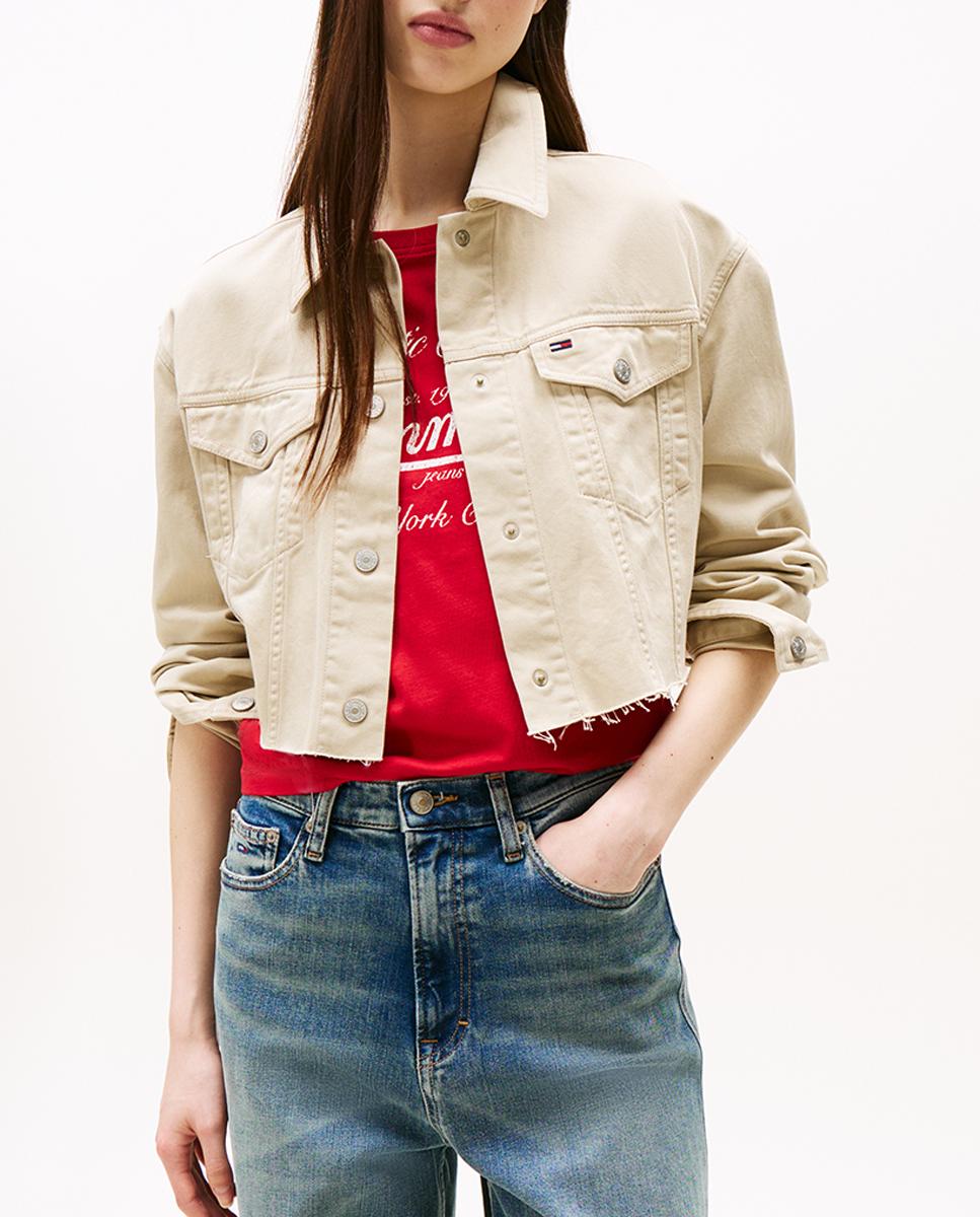 Imagen 0 de Chaqueta vaquera de mujer con espalda estampada