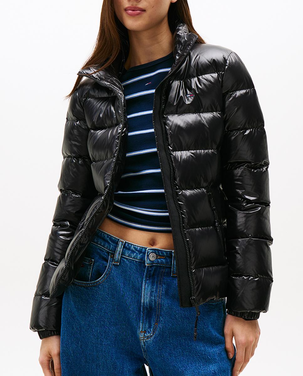Imagen 0 de Chaqueta acolchada de mujer slim fit con efecto shinny
