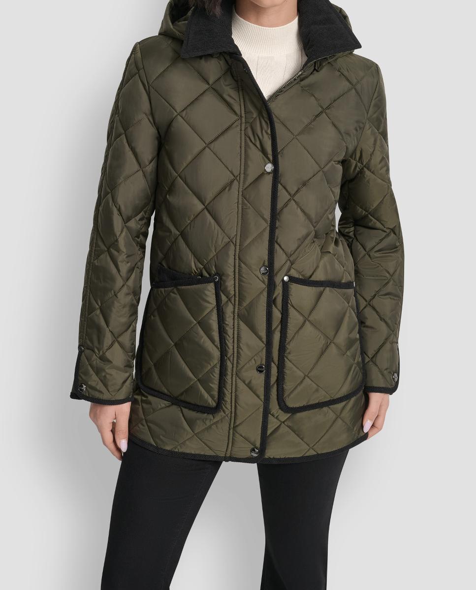 Imagen 0 de Chaqueta de mujer acolchada con cuello de pana