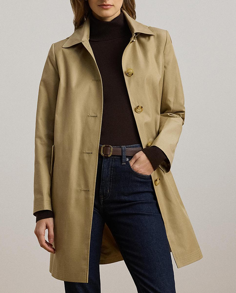 Imagen 0 de Gabardina de mujer de mezcla de algodón con capucha extraíble