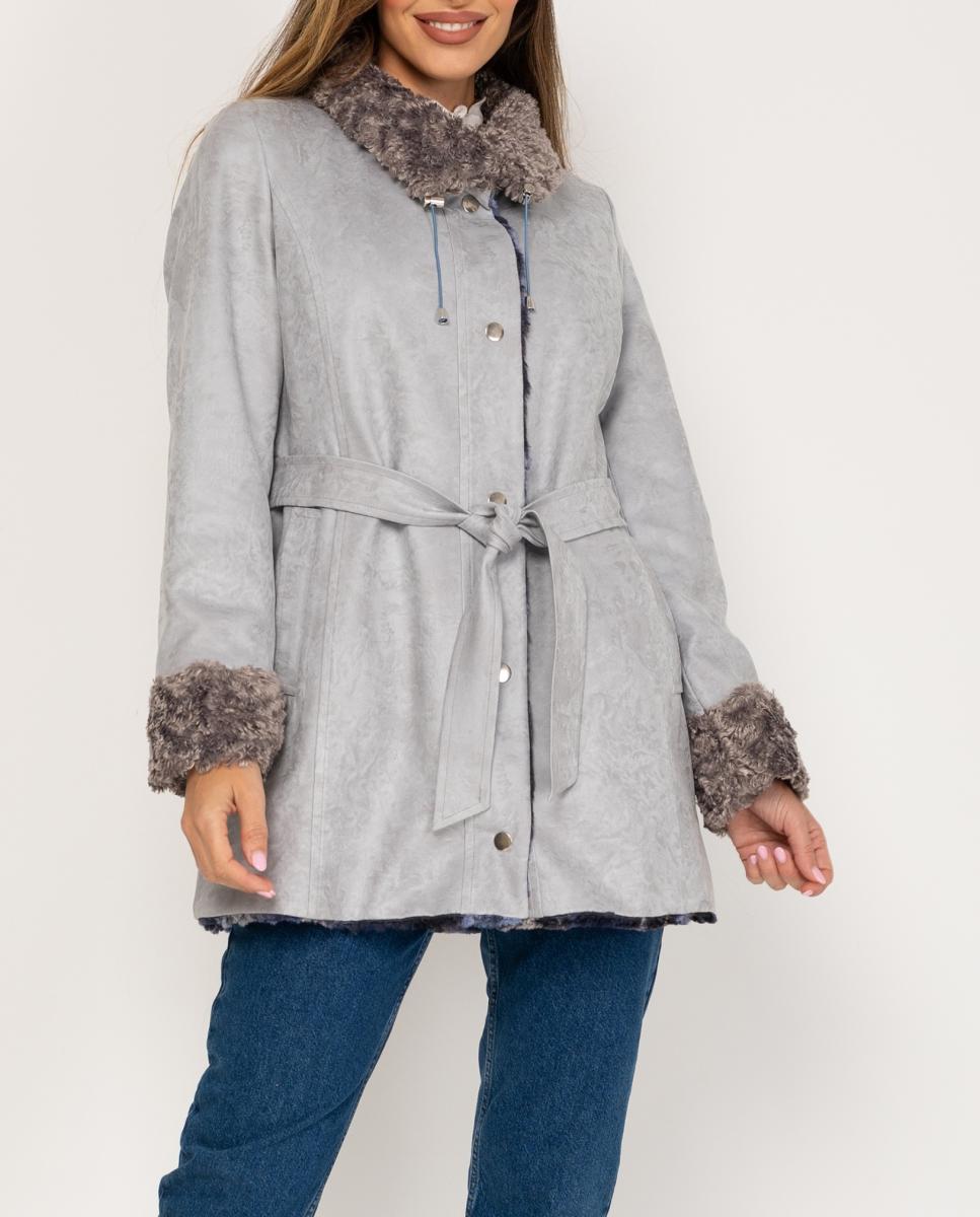 Imagen 0 de Abrigo de mujer reversible con interior de pelo estampado y cinturón