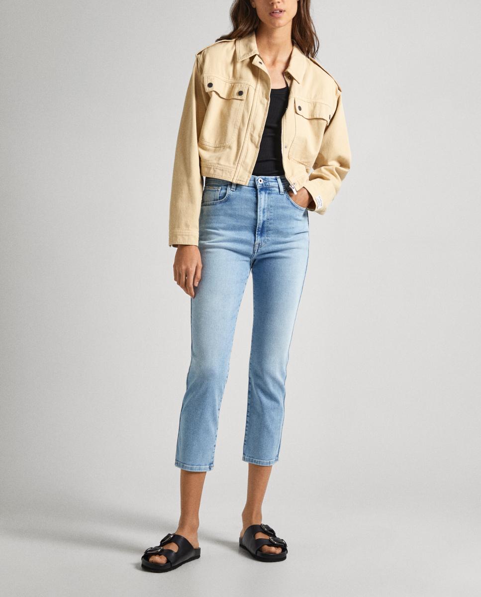 Imagen 0 de Vaquero recto de mujer tiro alto con bajo cropped