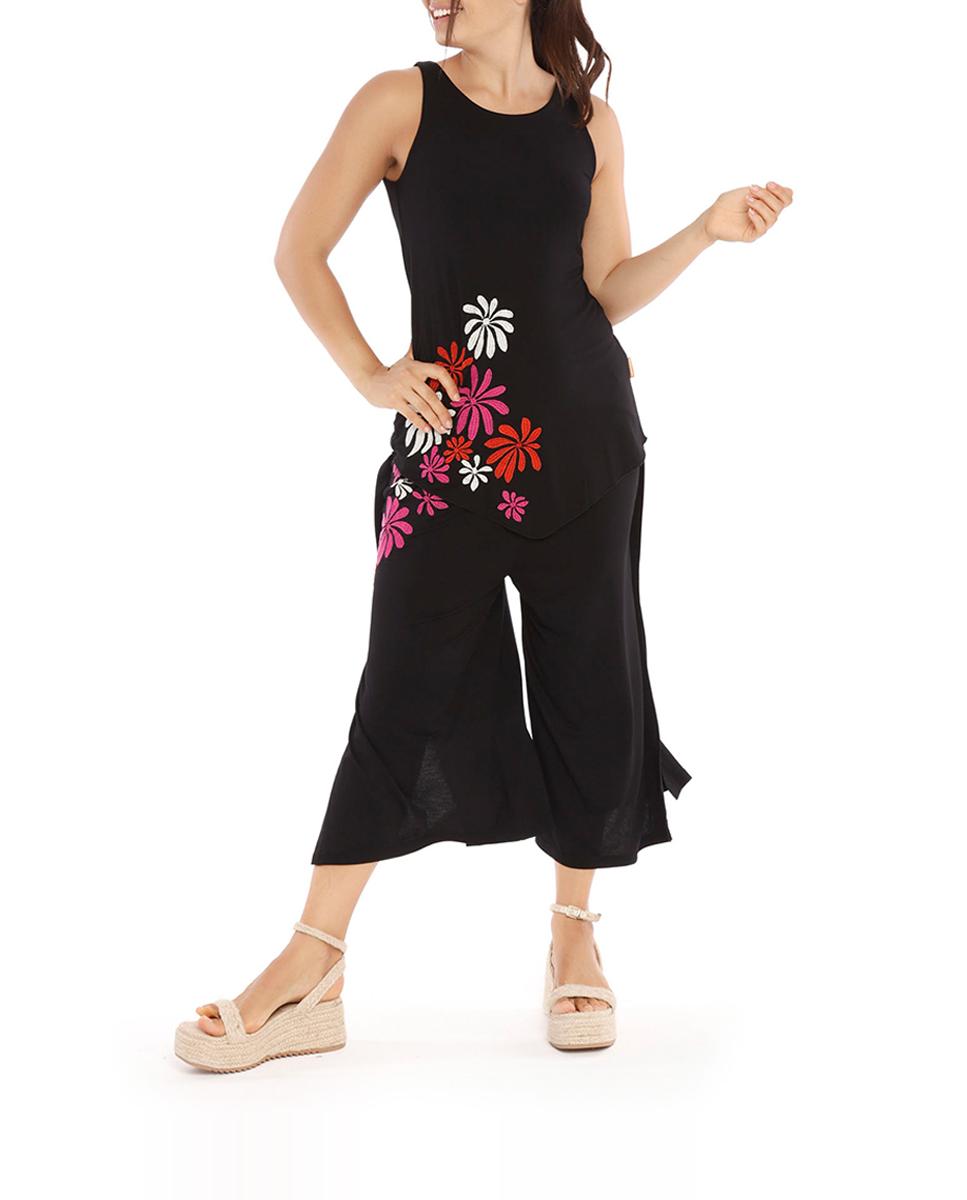 Imagen 0 de Pantalón de mujer con cinturilla elástica y bordado