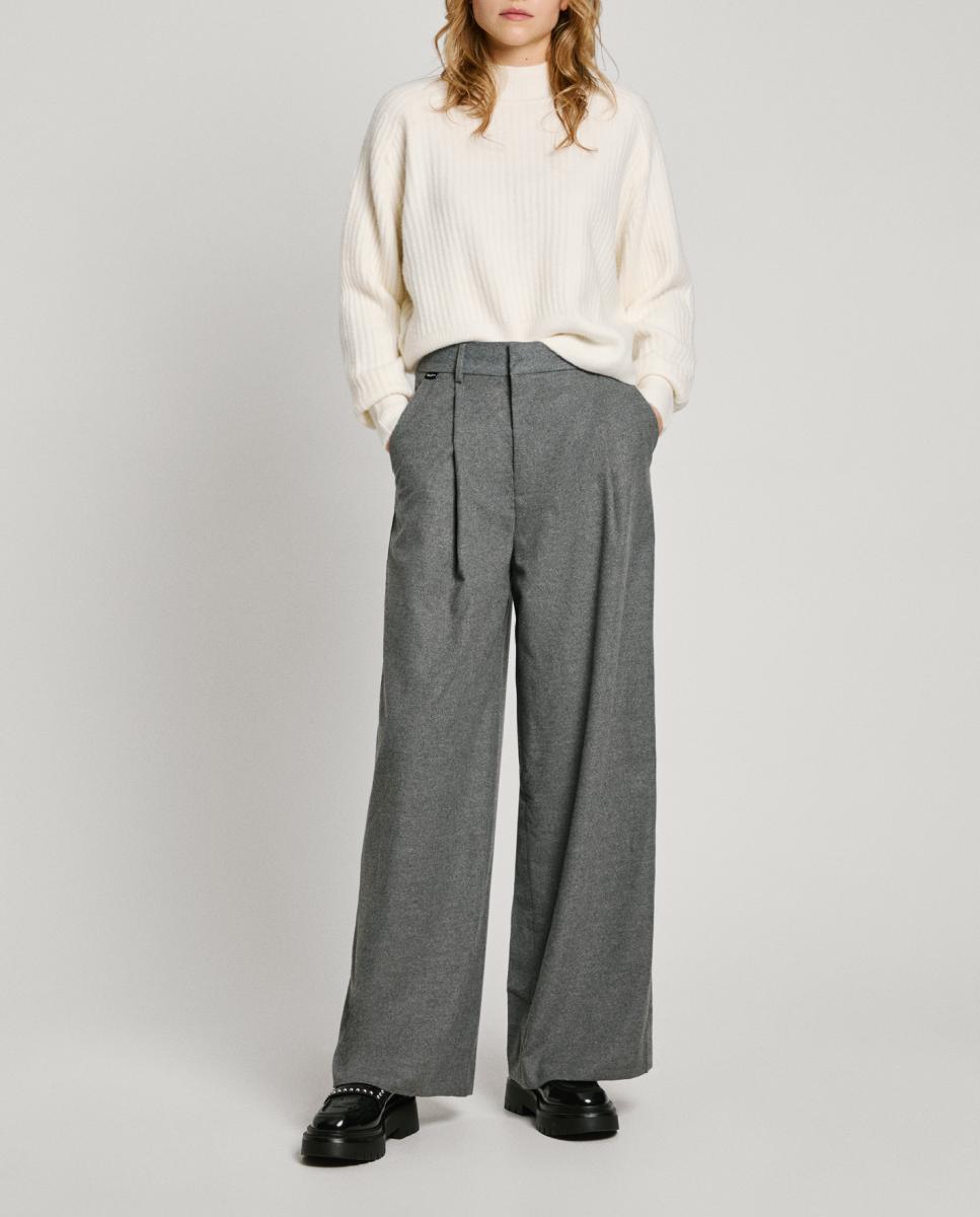 Imagen 0 de Pantalón de mujer ancho cremallera interior