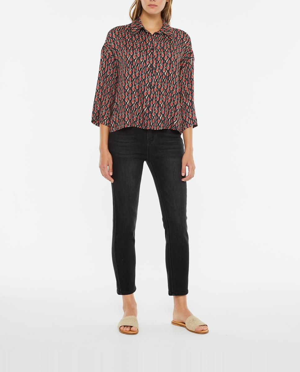 Imagen 0 de Pantalón de mujer denim slim fit tiro medio efecto lavado