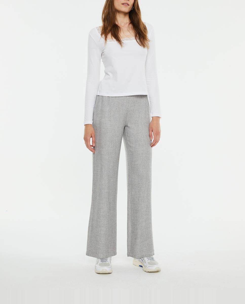 Imagen 0 de Pantalón de mujer largo relaxed fit pliegues en delantero
