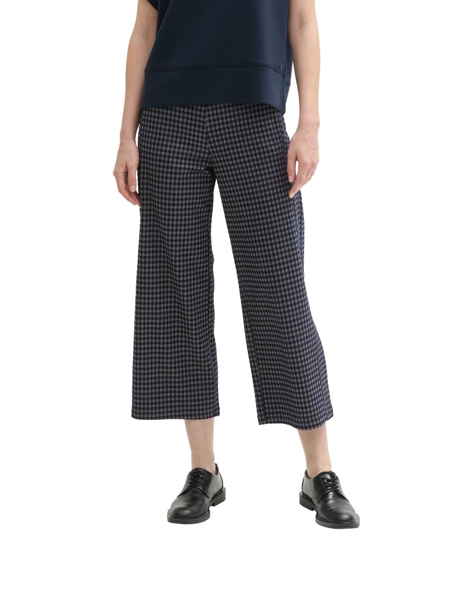 Imagen 0 de Pantalón de mujer con cuadros, ajuste relajado