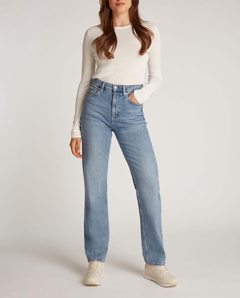 Imagen 0 de Vaquero de mujer Straight fit tiro alto