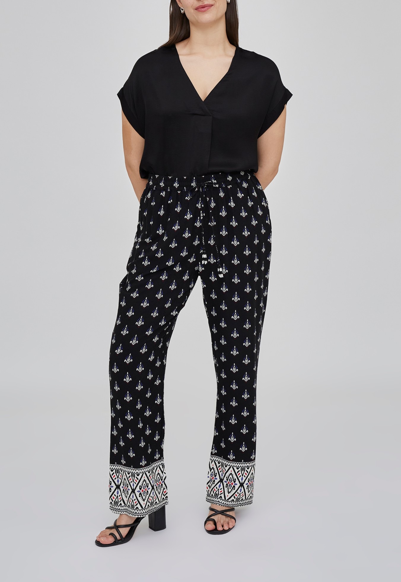 Imagen 0 de Pantalón de mujer largo estampado con cintura elastica