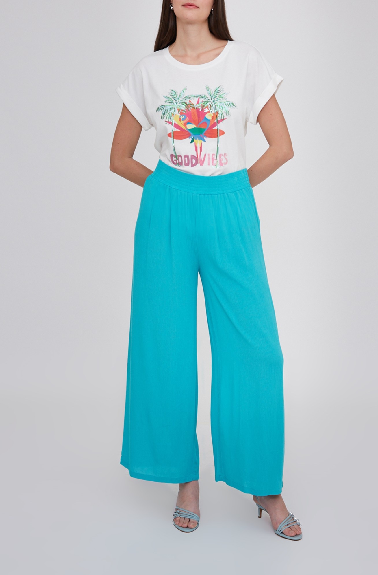 Imagen 0 de Pantalón de mujer ancho con cintura elastica