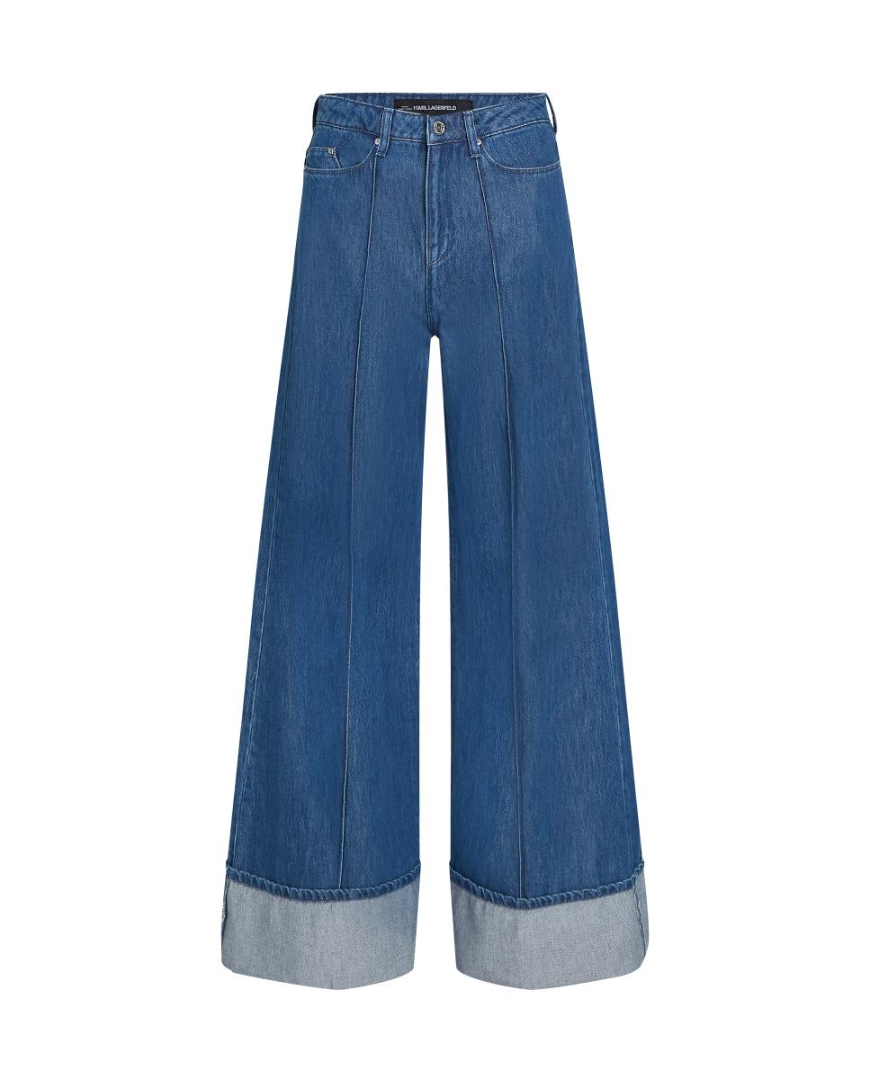Imagen 0 de Pantalones Vaqueros De Pierna Ancha Doblados de mujer