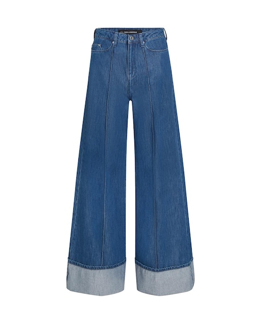 Imagen 0 de Pantalones Vaqueros De Pierna Ancha Doblados de mujer