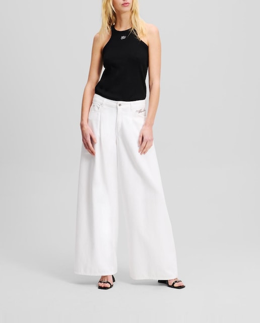 Imagen 0 de Pantalones Vaqueros Blancos De Pierna Ancha de mujer