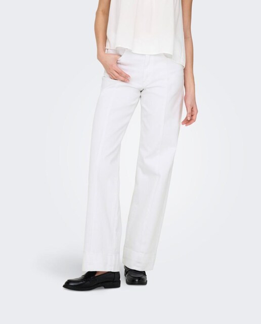 Imagen 0 de Pantalon recto denim con cintura alta de mujer