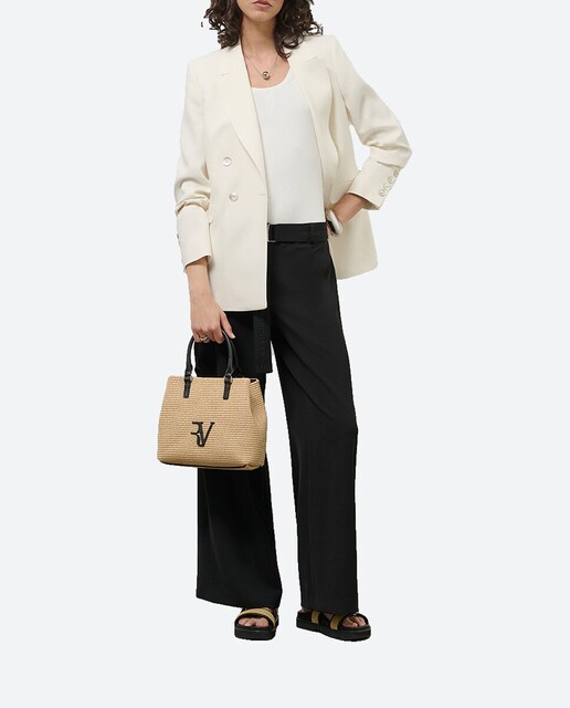 Imagen 0 de Pantalón ancho de mujer fluido twill con cinturón