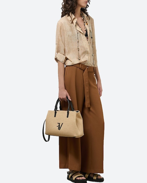 Imagen 0 de Pantalón ancho de mujer fluido twill con cinturón