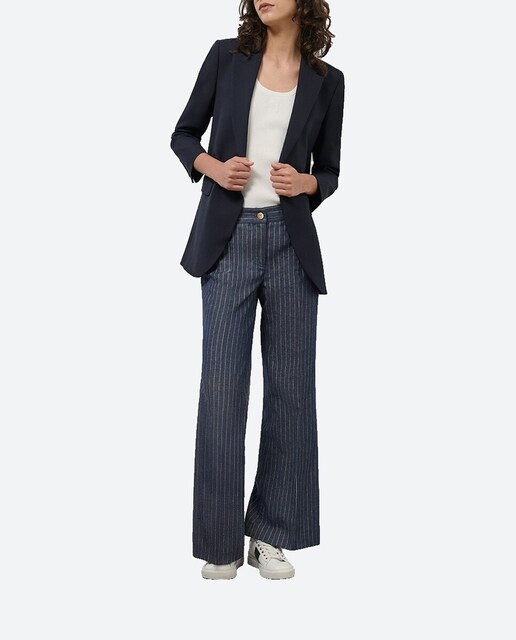 Imagen 0 de Pantalón de mujer recto en tejido vaquero