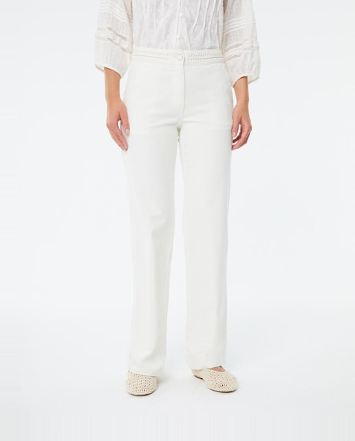 Imagen 0 de Vaquero recto de mujer de tiro alto y cinturilla trenzada