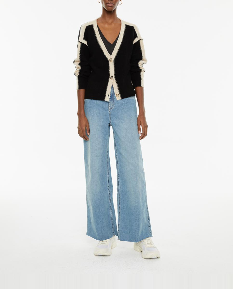 Imagen 0 de Pantalón de mujer vaquero wide leg tiro medio bolsillos delanteros vivo
