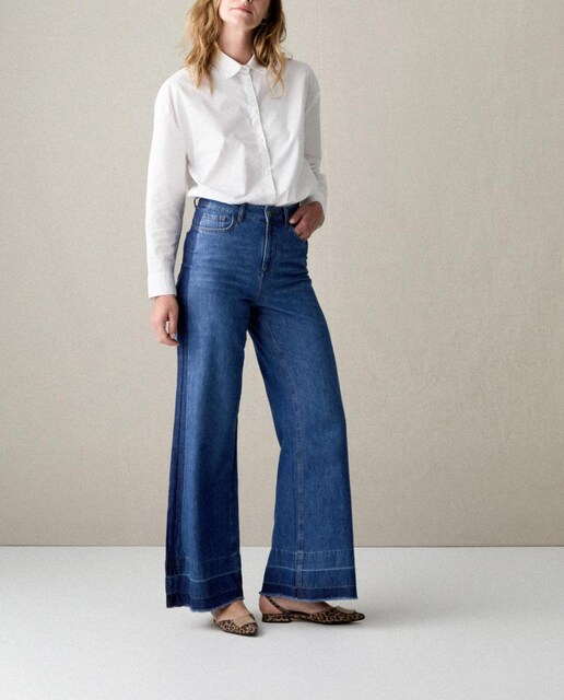 Imagen 0 de Pantalón denim fluido cortes bajo