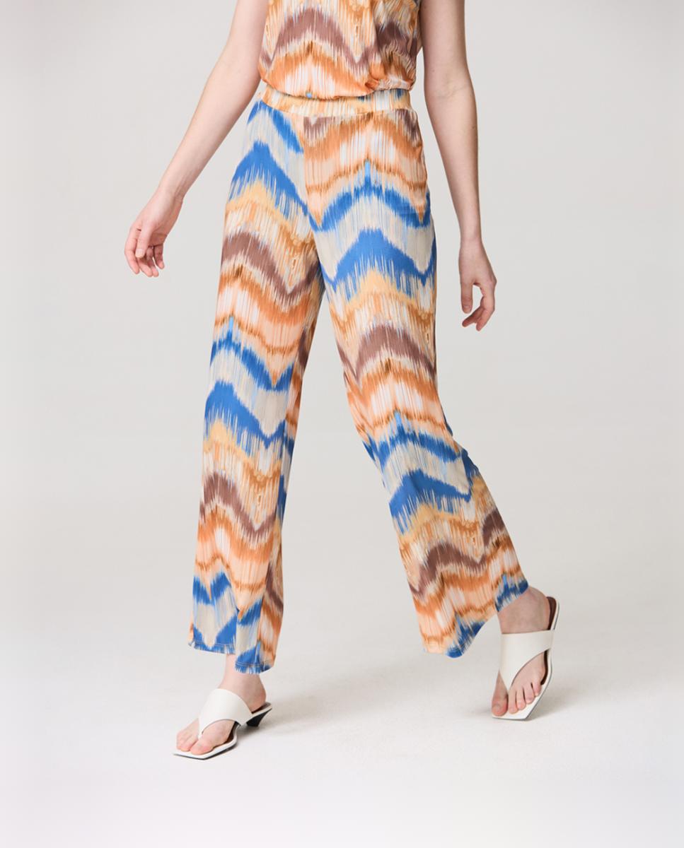 Imagen 0 de Pantalón de mujer ancho con estampado zig-zag