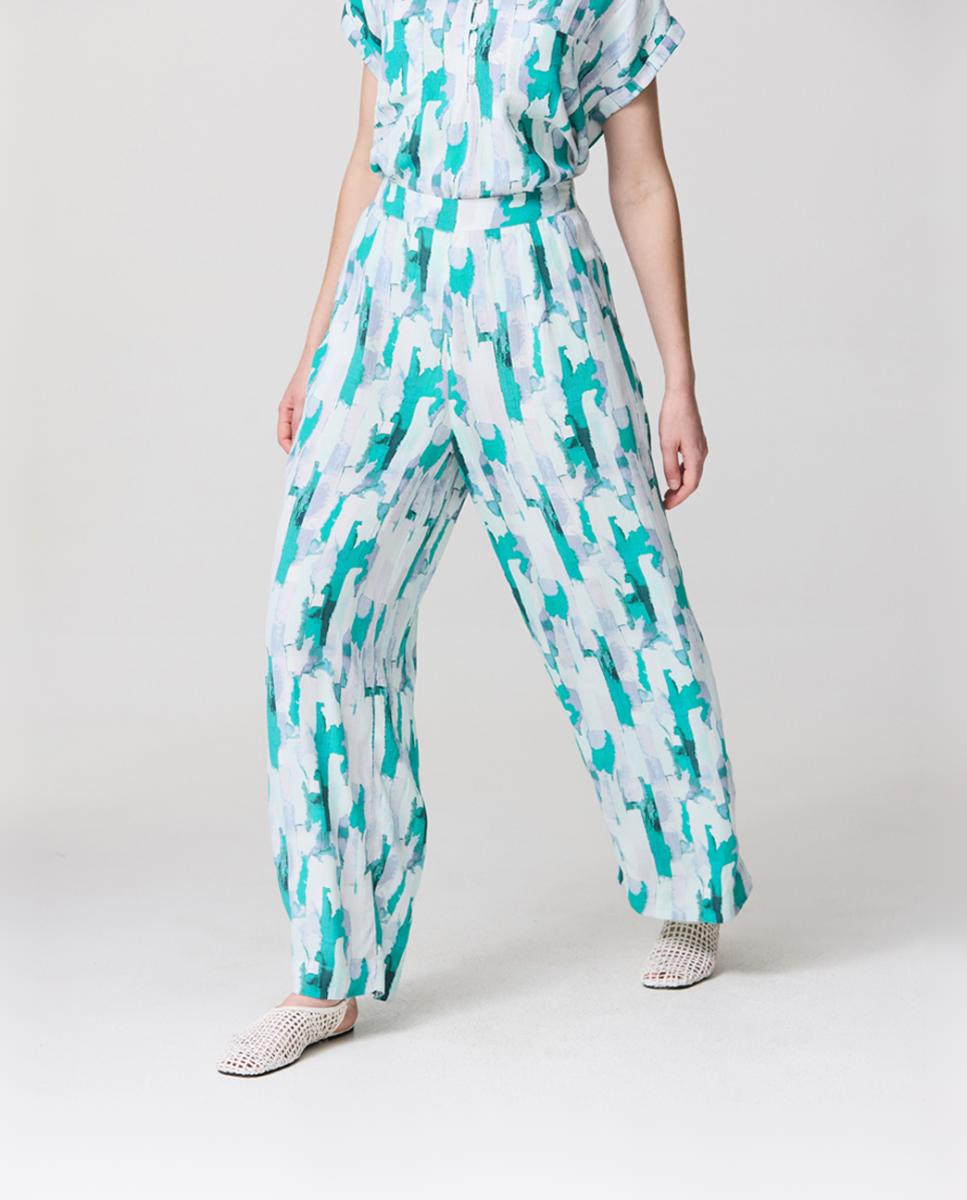 Imagen 0 de Pantalon de mujer ancho con estampado organico