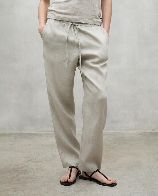Imagen 0 de Pantalón de mujer relaxed fit de lino