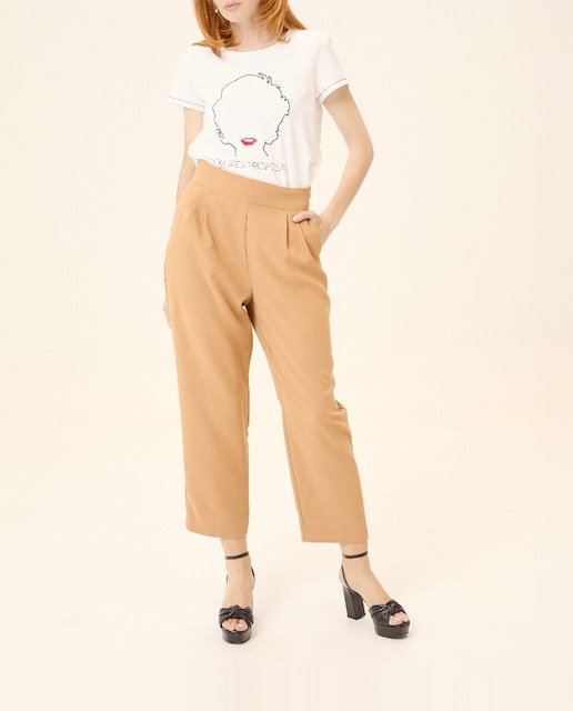 Imagen 0 de Pantalón recto de mujer Aimée de talle alto con pinzas