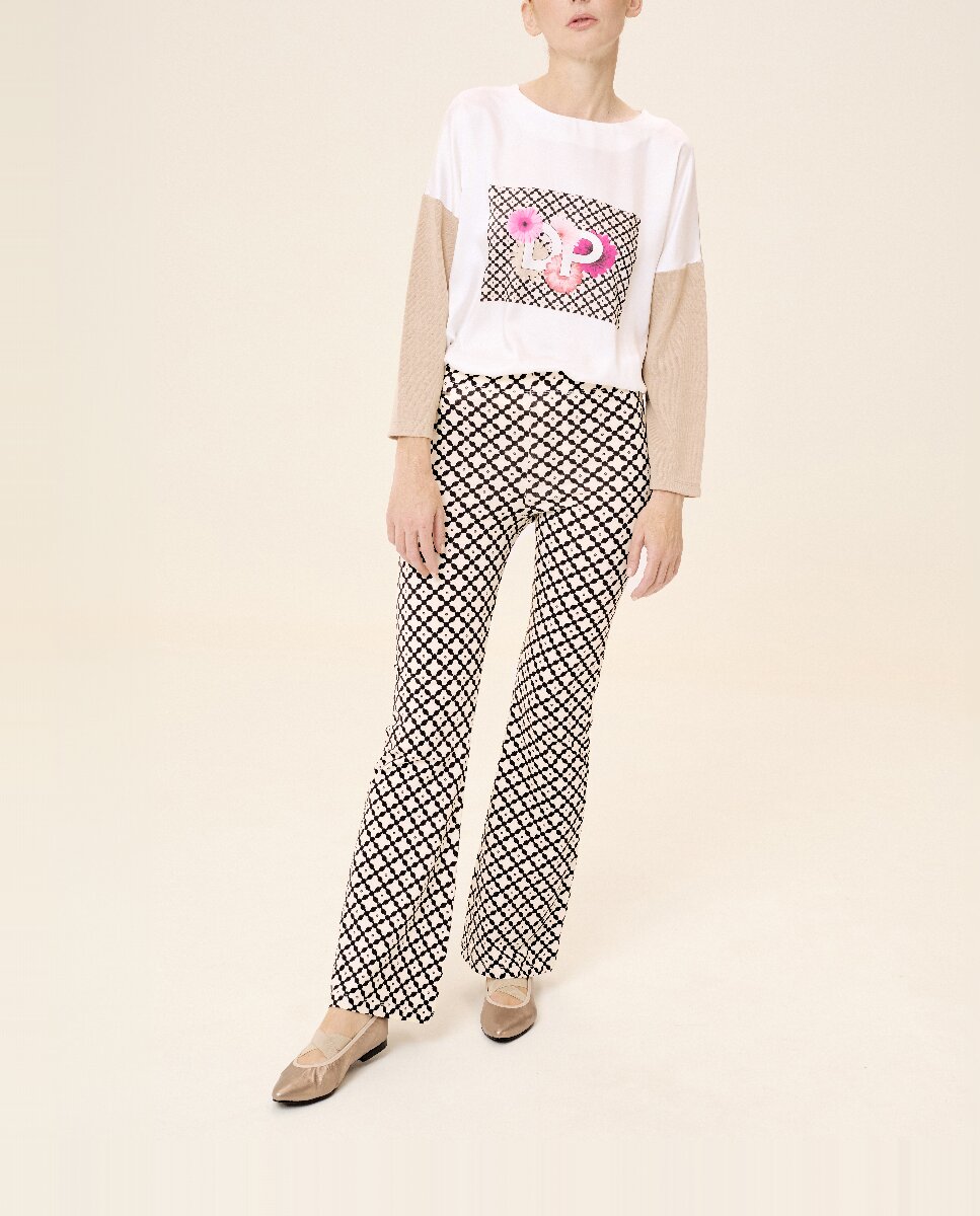 Imagen 0 de Pantalones de campana de mujer Tropez estampados de tiro alto