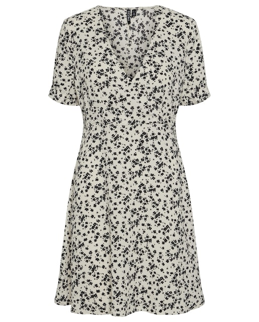 Imagen 0 de Vestido corto con escote pico de viscosa