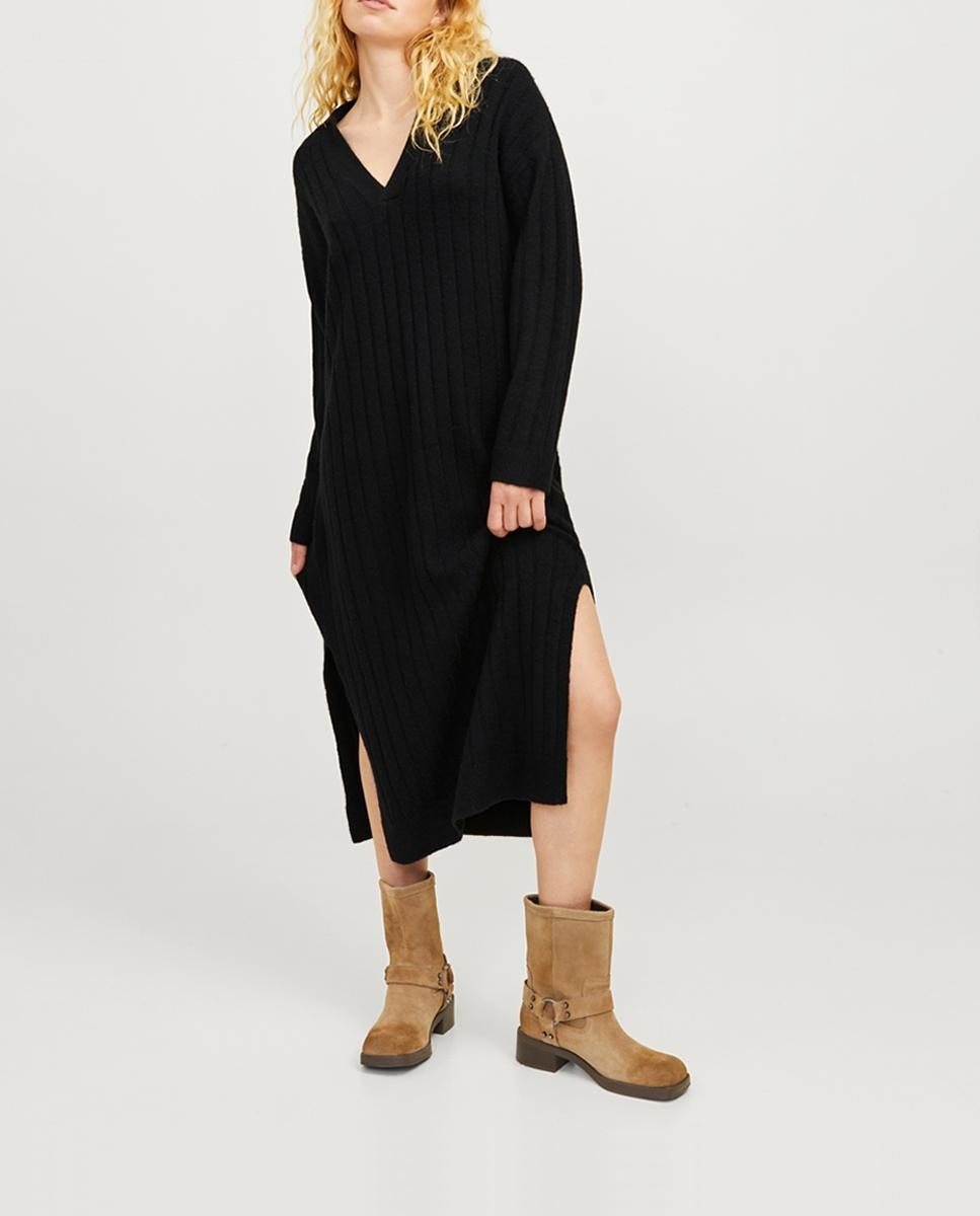 Imagen 0 de Vestido midi de punto cuello polo