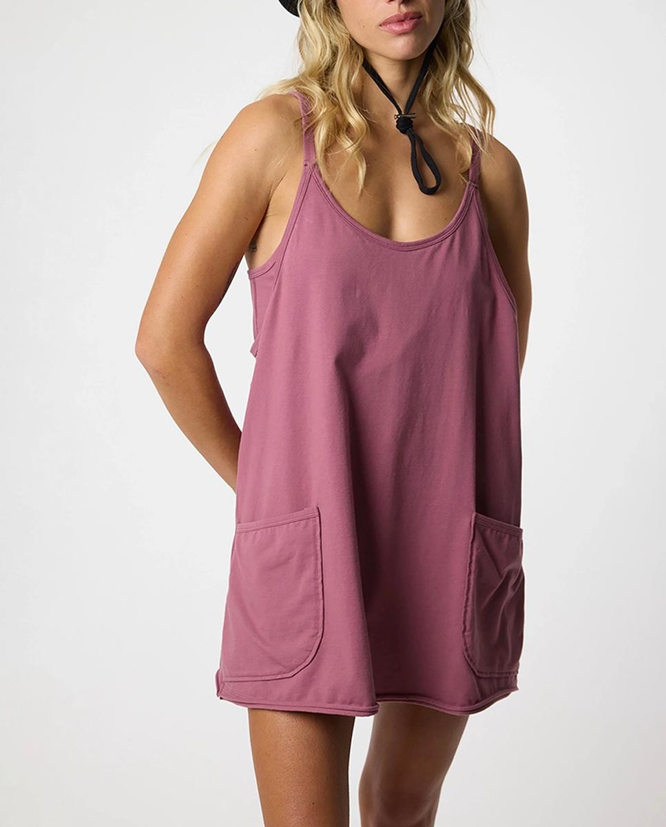 Imagen 0 de Vestido corto de tirantes con pantalones cortos integrados de mujer