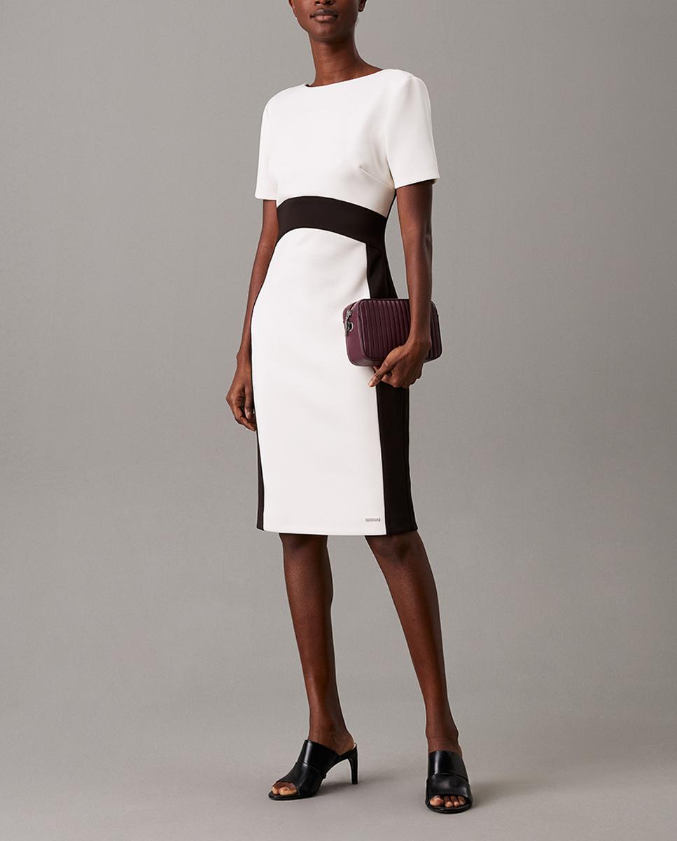 Imagen 0 de Vestido de neopreno a doble tono