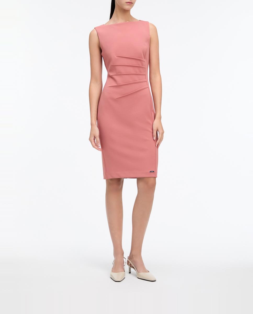 Imagen 0 de Vestido en scuba crepé con fruncidos