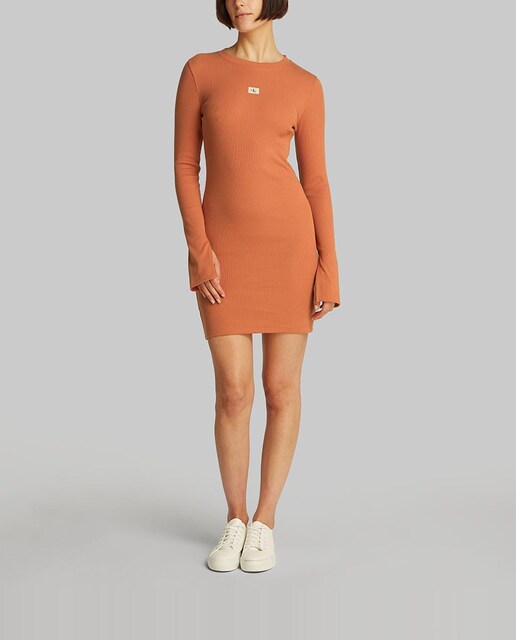 Imagen 0 de Vestido de mujer canalé slim fit