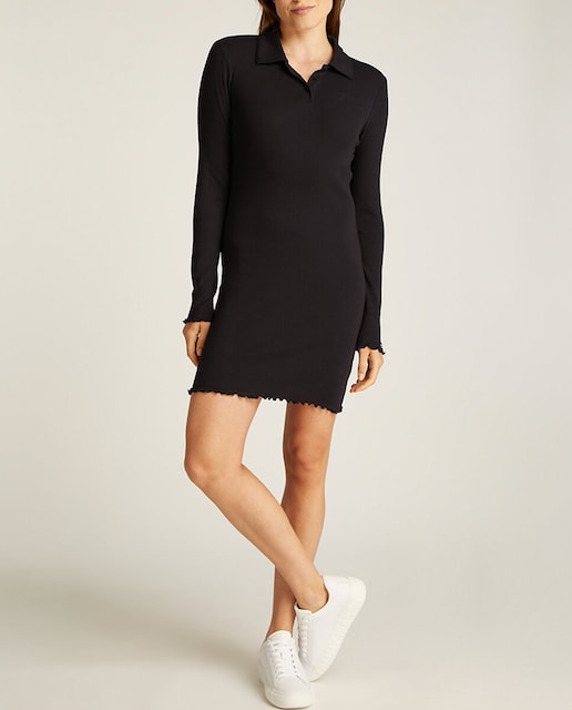 Imagen 0 de Vestido de mujer canalé con manga larga