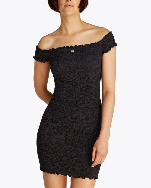 Imagen 0 de Minivestido smock de mujer con cuello cisne
