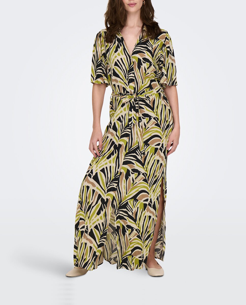 Imagen 0 de Vestido camisero largo y estampado