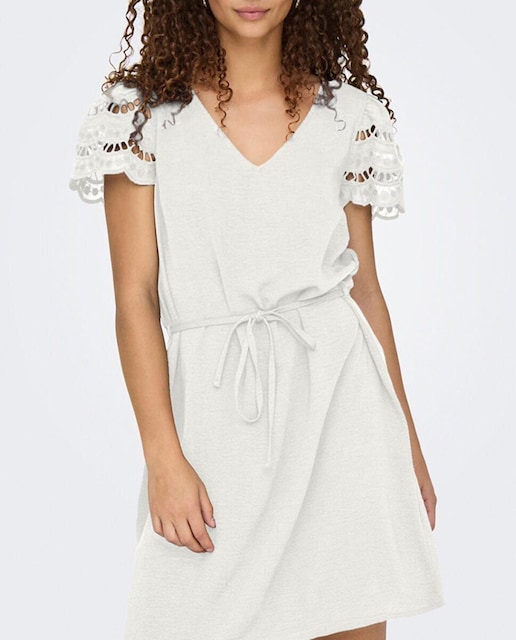 Imagen 0 de Vestido de manga corta y cuello de pico