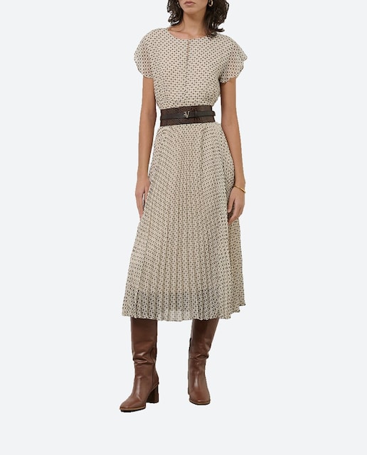 Imagen 0 de Vestido midi falda plisada estampado geométrico