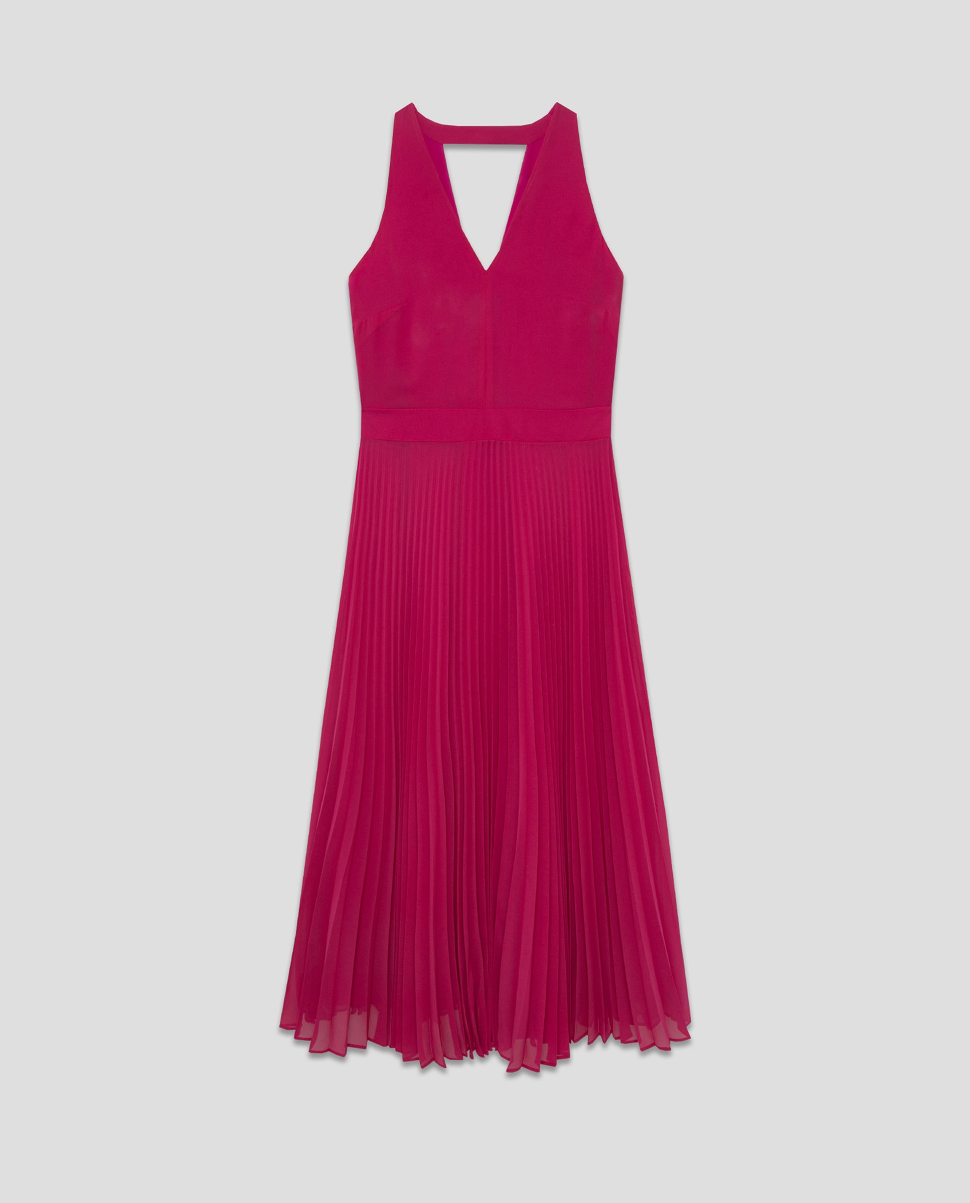 Imagen 0 de Vestido de mujer midi con falda plisada en crepe georgette
