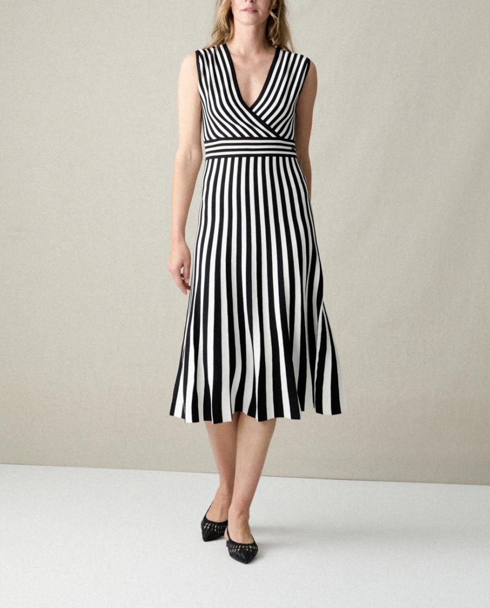 Imagen 0 de Vestido corto punto rayas