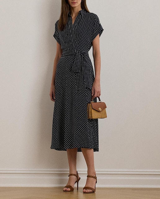 Imagen 0 de Vestido midi camisero de manga corta