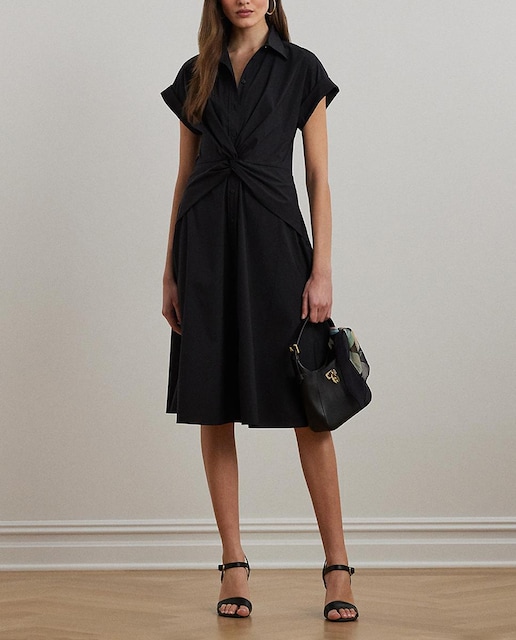 Imagen 0 de Vestido camisero fruncido con algodón